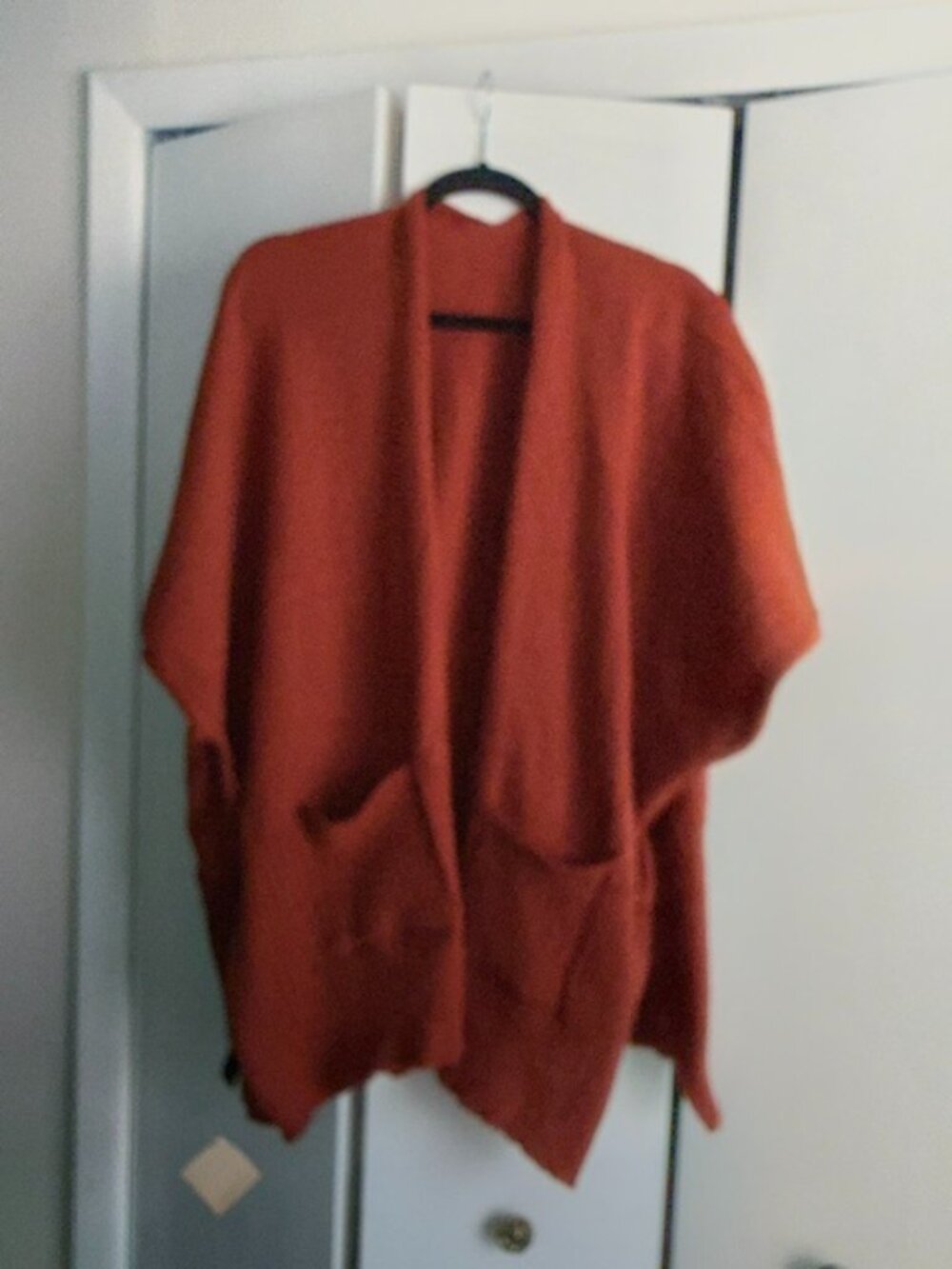 L.I.B. New York Rust Open Front Knit Cardigan One Size
